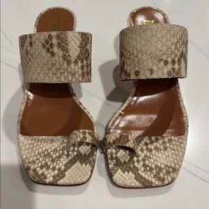 Paris Texas Snakeskin Square Toed Heels 37 New